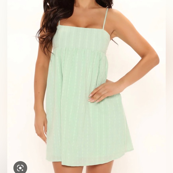 Fashion Nova | Dresses | New Sage Green Babydoll Dress | Poshmark